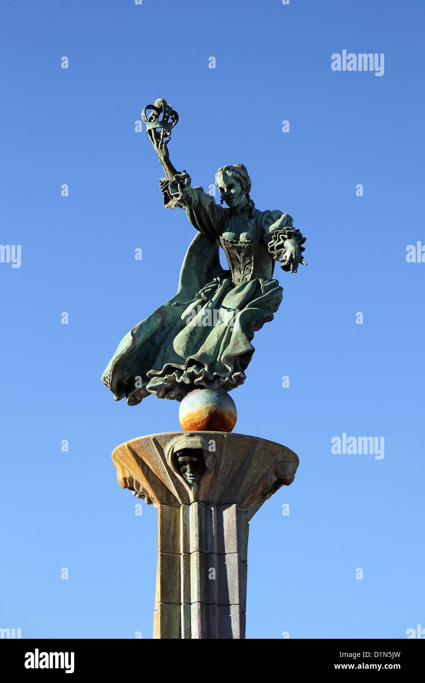Queen Charlotte statua presso l'Aeroporto Internazionale Charlotte Douglas, Charlotte, Carolina del Nord Foto Stock