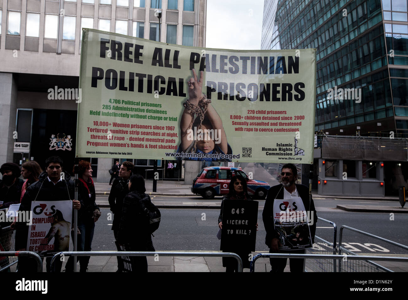 Le proteste per chiedere prigionieri palestinesi di essere liberato Foto Stock