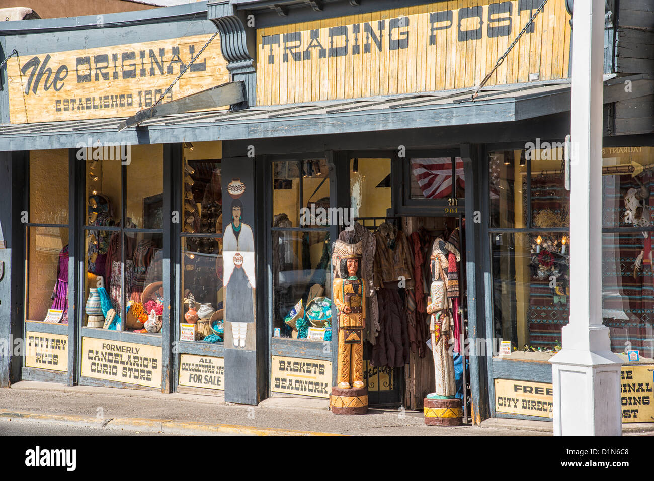 Storefront Retail nel centro cittadino di Santa Fe, NM Foto Stock