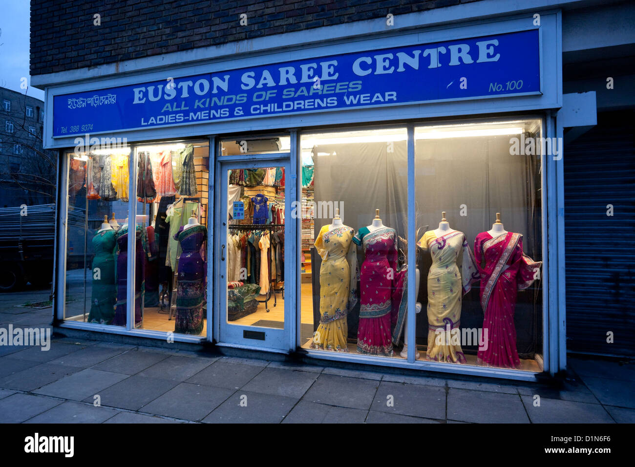 Euston Saree Centro, Hampstead Road, London, England, Regno Unito Foto Stock