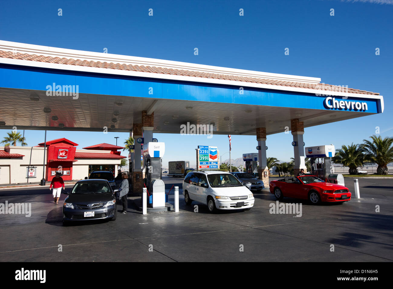 Chevron combustibile gas station Las Vegas Nevada USA Foto Stock