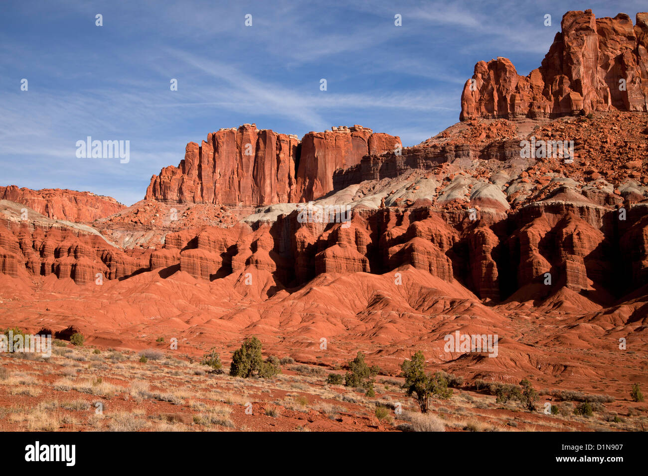 Le formazioni rocciose a Capitol Reef National Park nello Utah, Stati Uniti d'America, STATI UNITI D'AMERICA Foto Stock