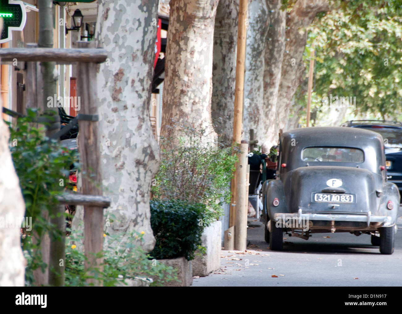 Un classico Citroen Traction Avant a Collobrieres, Sud della Francia Foto Stock