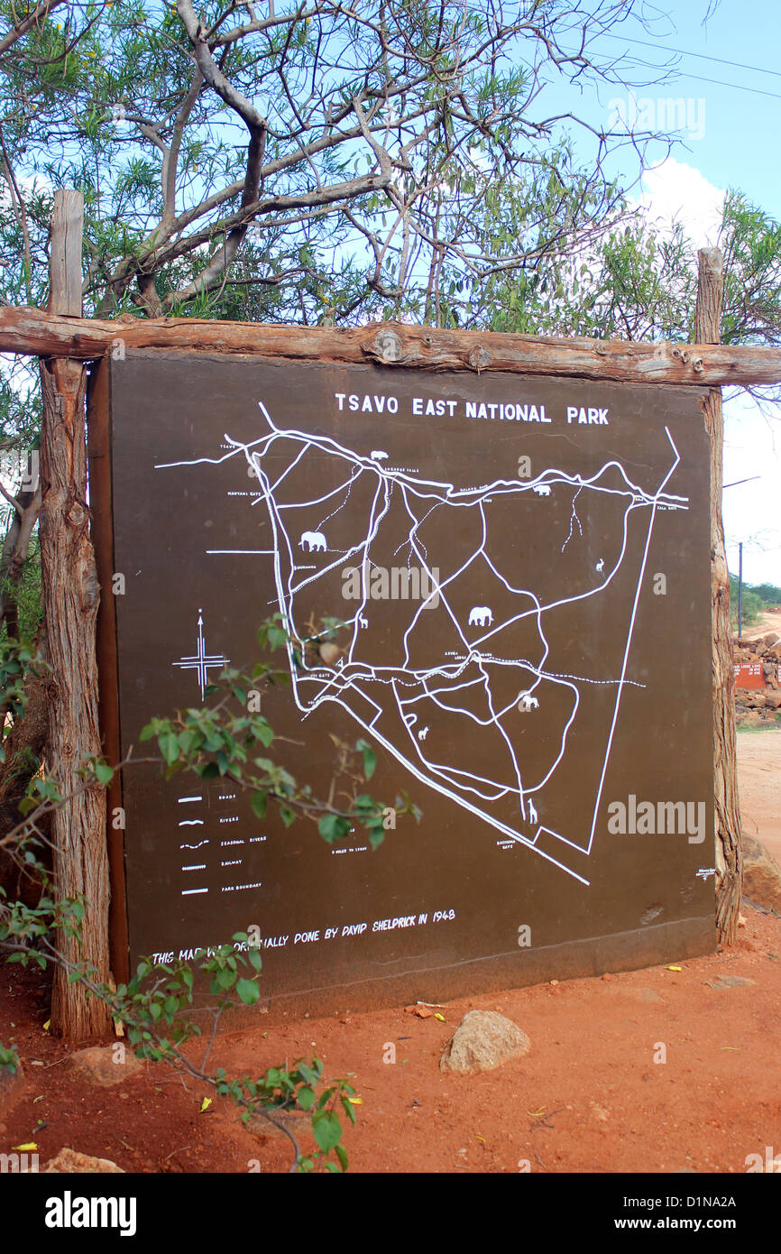 Parco nazionale orientale di Tsavo, Kenya, Africa orientale Foto Stock
