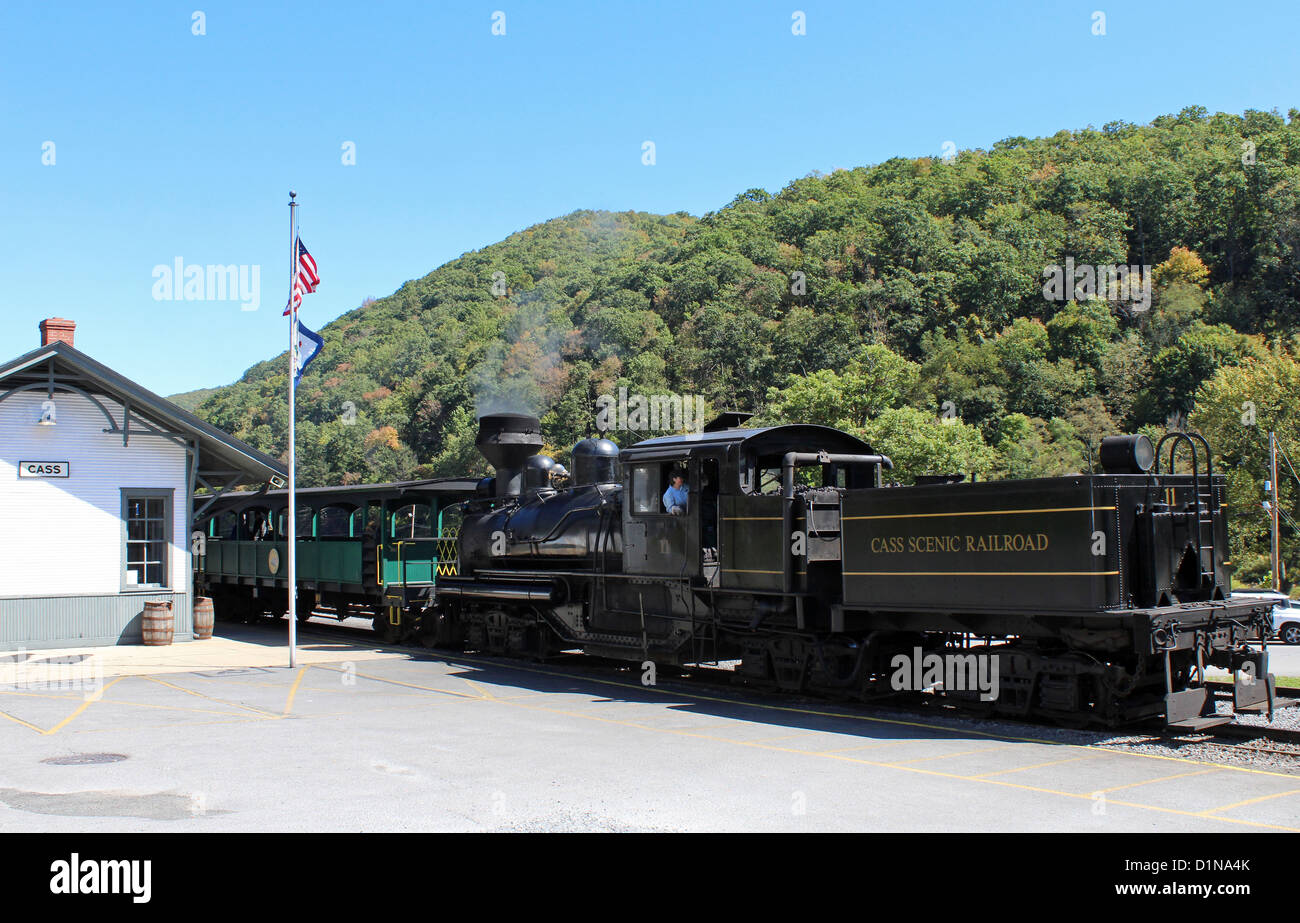 Cass Scenic Railroad State Park, West Virginia, USA Foto Stock