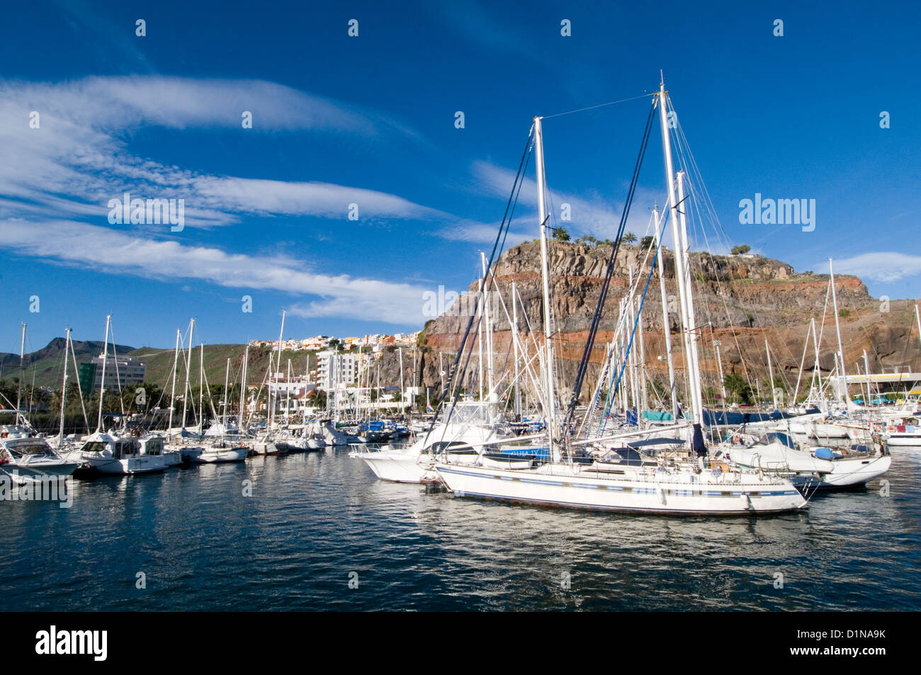 La Gomera, San Sebastián de la Gomera, Spagna Canarie isole canarie marina barca di lusso barche yacht marine Foto Stock