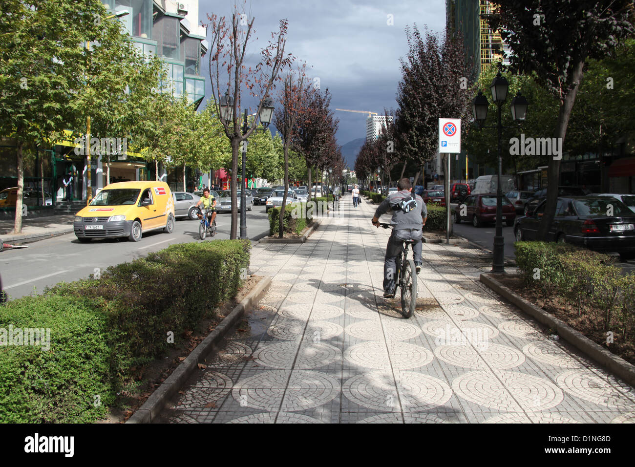 La vita quotidiana a Tirana Foto Stock