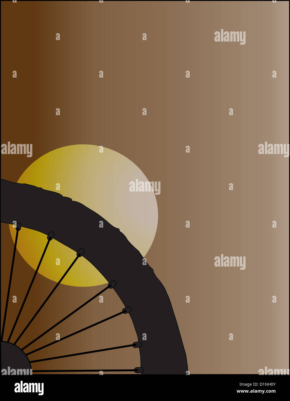 Io amo la bicicletta in Silhouette di nero-bianco su sfondo marrone Foto Stock
