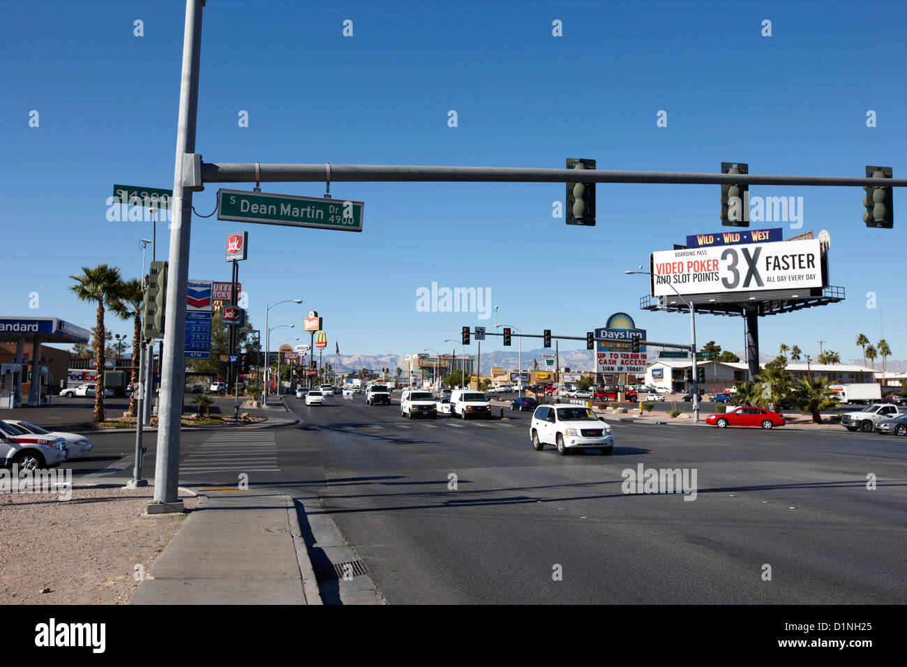 Inizio di sr 593 a Dean Martin Drive e Tropicana Avenue junction Las Vegas Nevada USA Foto Stock