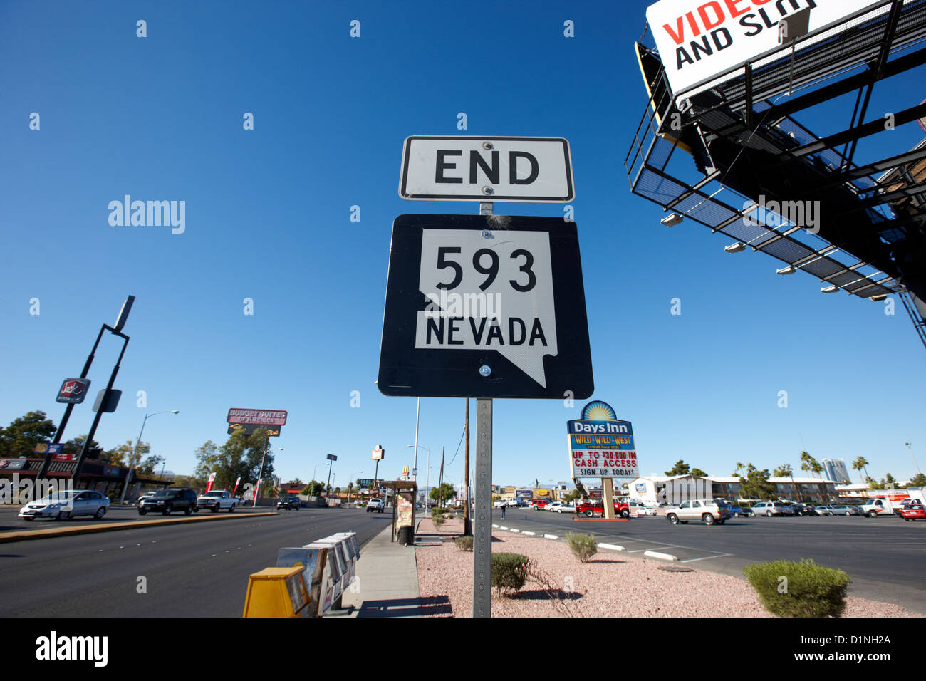 Fine del nevada state route sr 593 Las Vegas Nevada USA Foto Stock