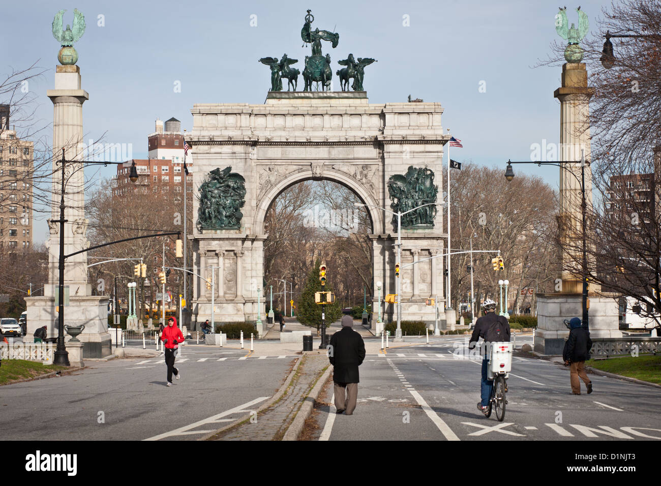 Soldati e marinai Arch, costruito 1902, Grand Army Plaza dirige anche Prospect Park di Brooklyn, New York Foto Stock