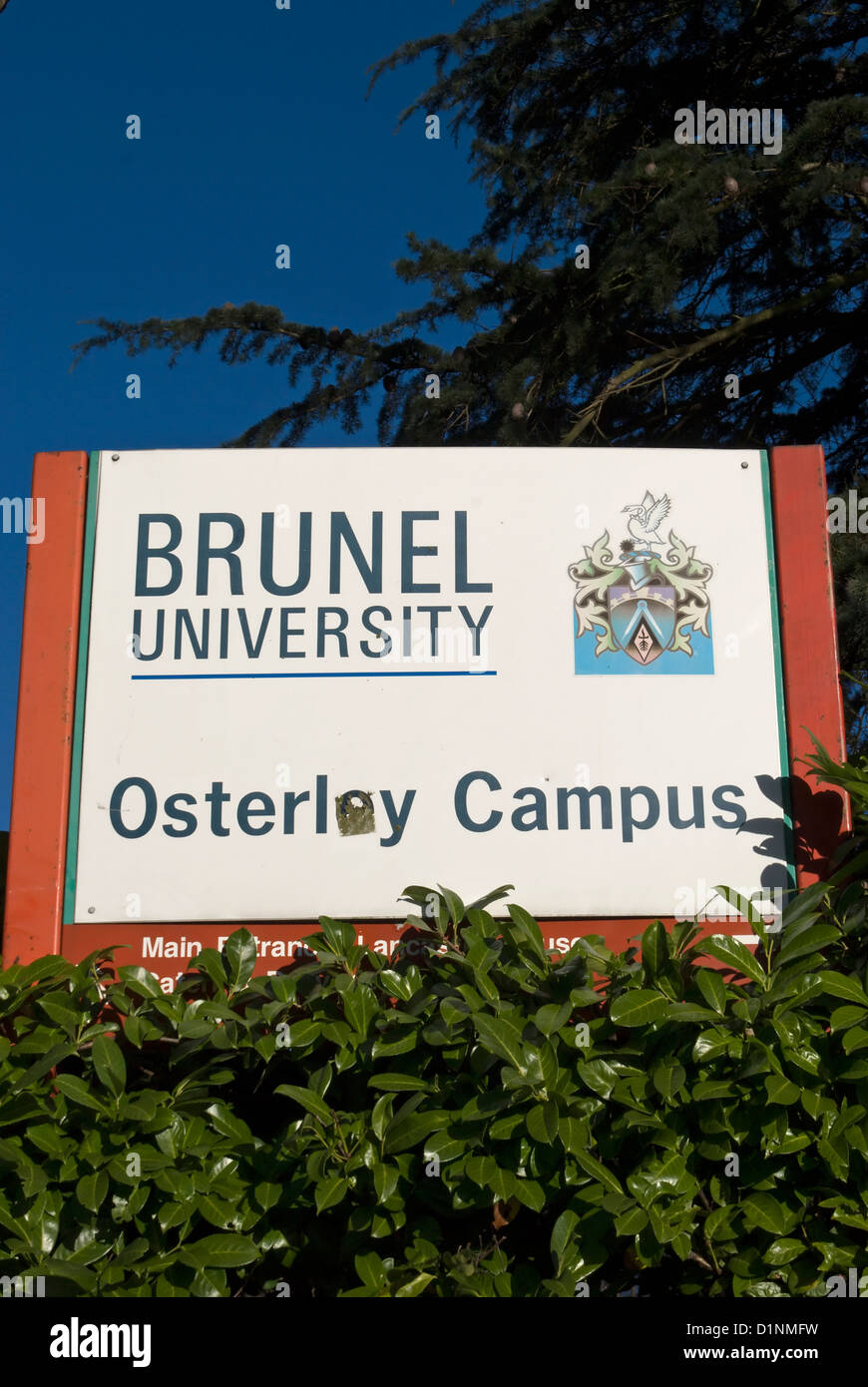 Segno per il osterley campus della Brunel University, middlesex, Inghilterra Foto Stock