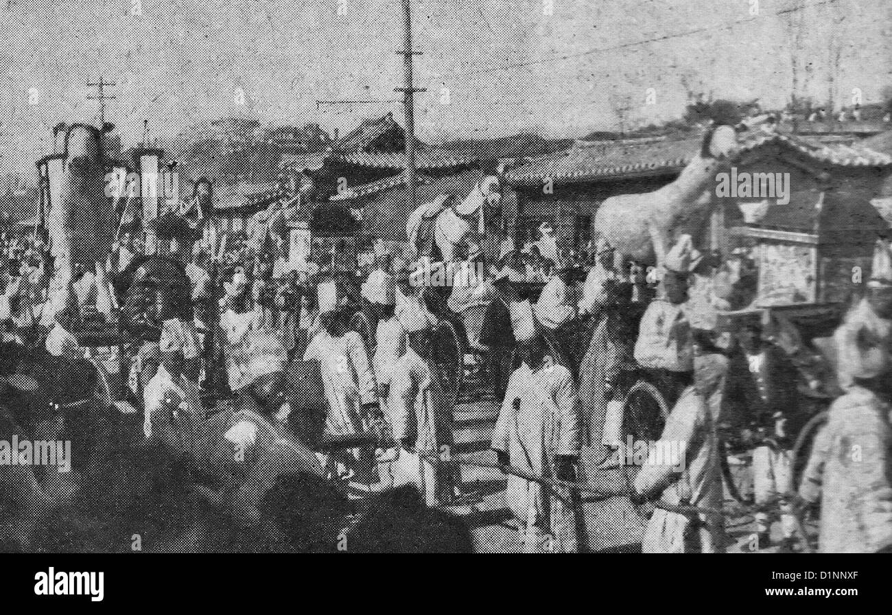 La processione del funerale per l'imperatore Gojong dell'Impero Coreano, 1919 Foto Stock