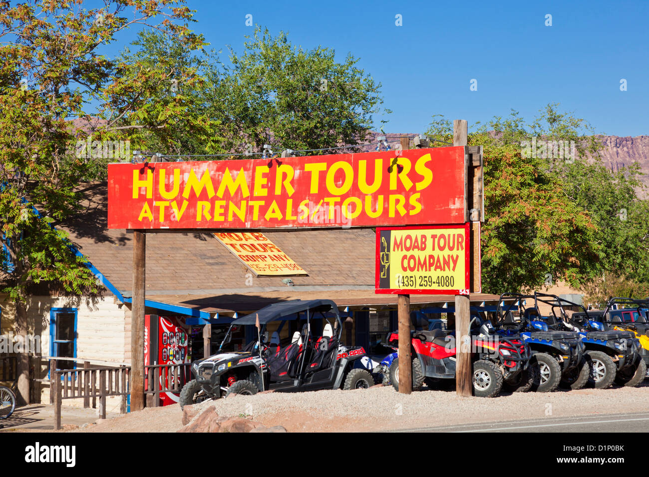 Hummer e ATV noleggi e Tours in uscita Moab Utah USA Stati Uniti d'America Foto Stock