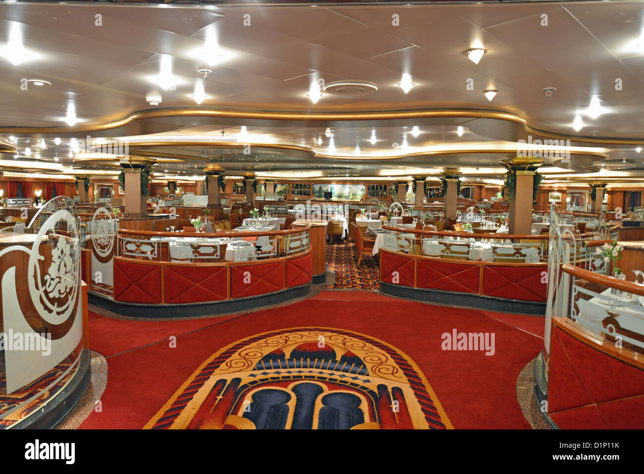 Ristorante ligure a bordo di 'P&O Oceana" la nave di crociera, Mare del Nord Europa Foto Stock