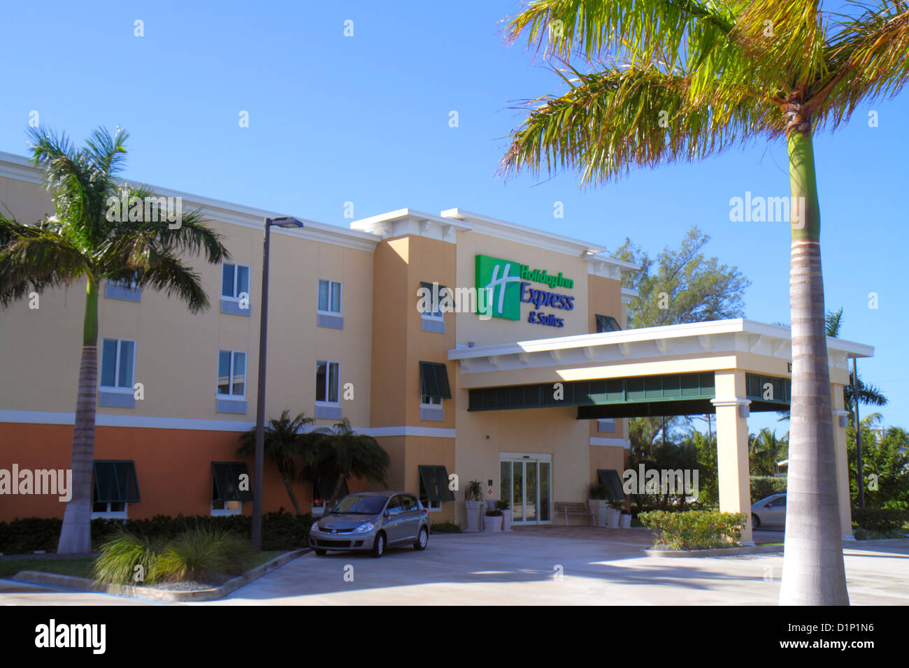 Florida Florida Florida Keys, US Highway Route 1 One, Overseas Highway, Vaca Key, Marathon, Holiday Inn Express & and Suites, motel, hotel hotel alloggio motel m Foto Stock