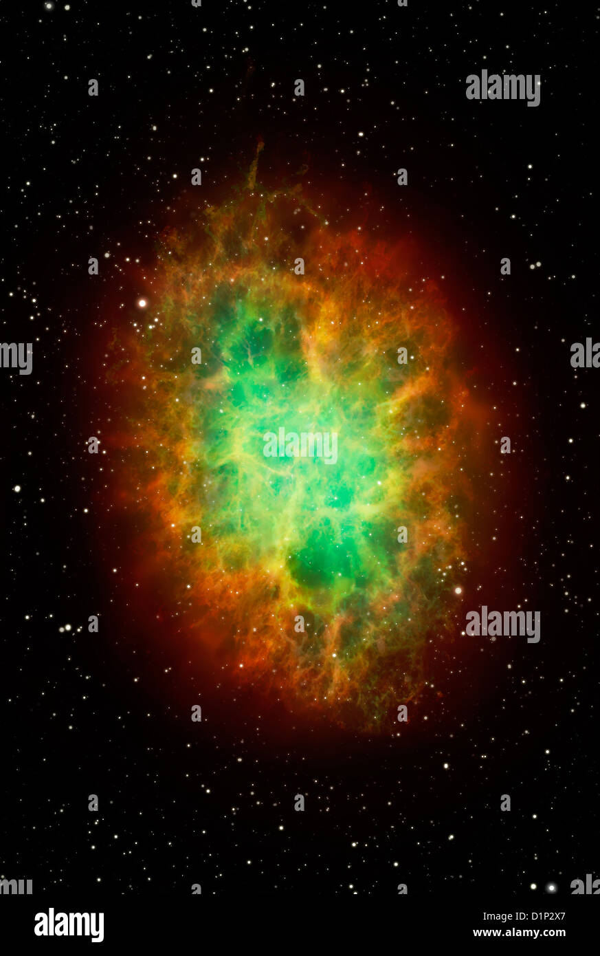 Illustrazione della nebulosa del granchio M1 Foto Stock