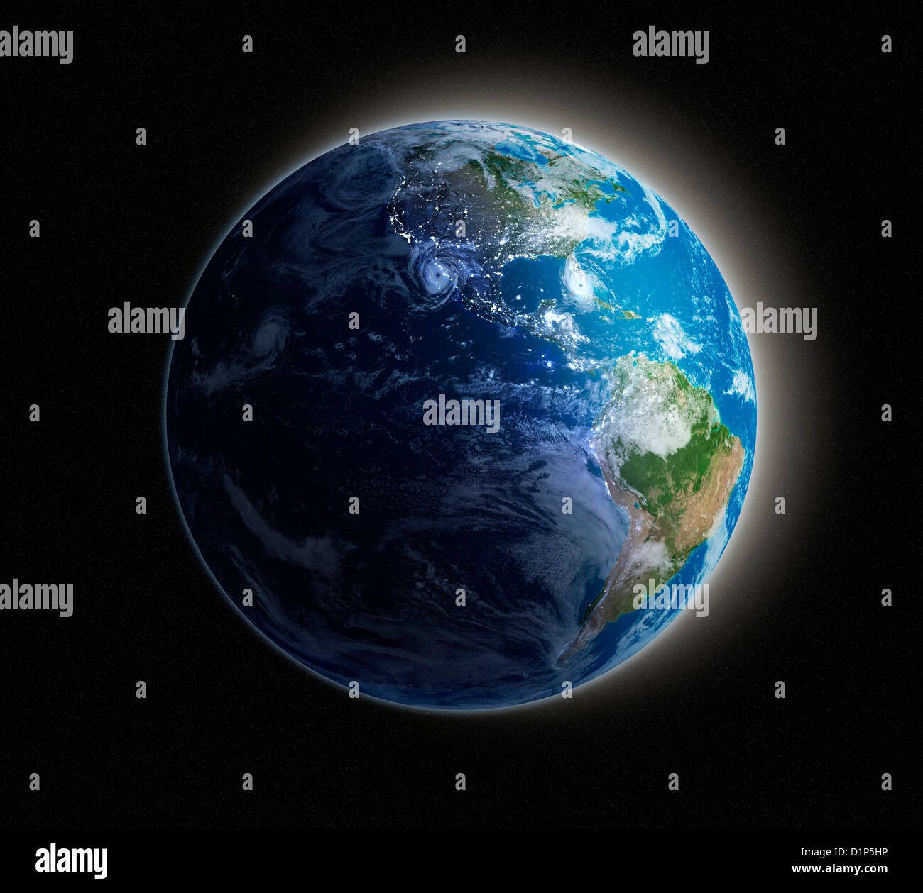 Americhe, notte-giorno artwork Foto Stock