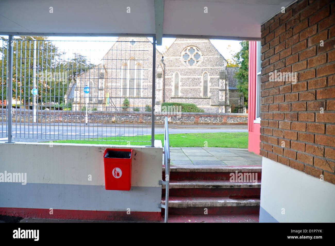 Parte del paesaggio urbano del centro città. Una vista da un parcheggio. Foto Stock