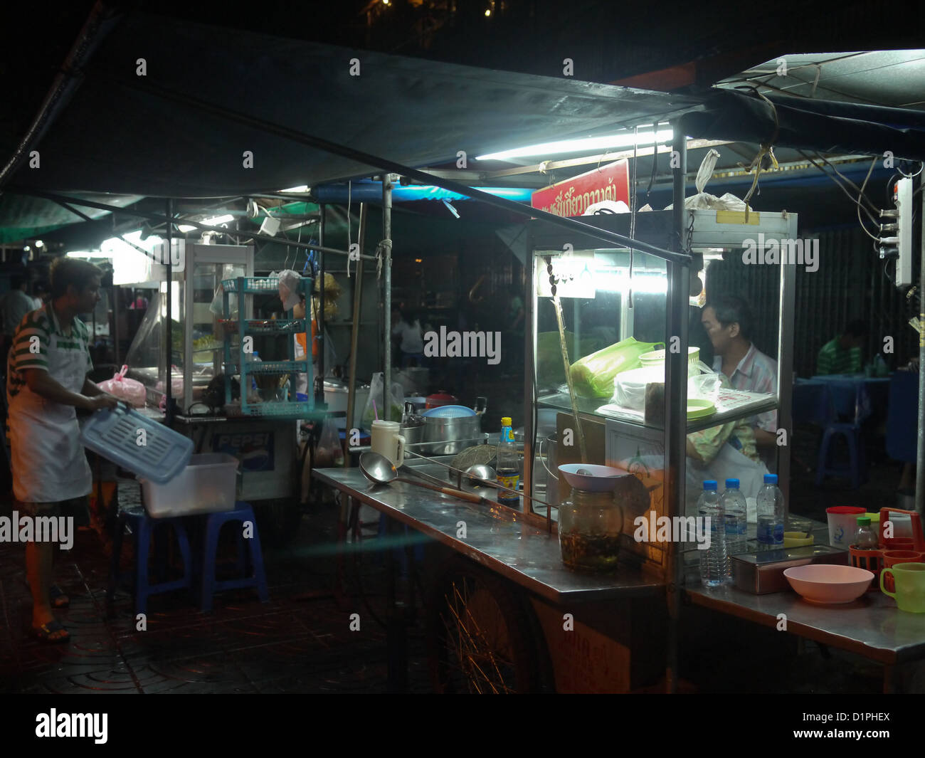 Bangkok street food si spegne la notte Foto Stock