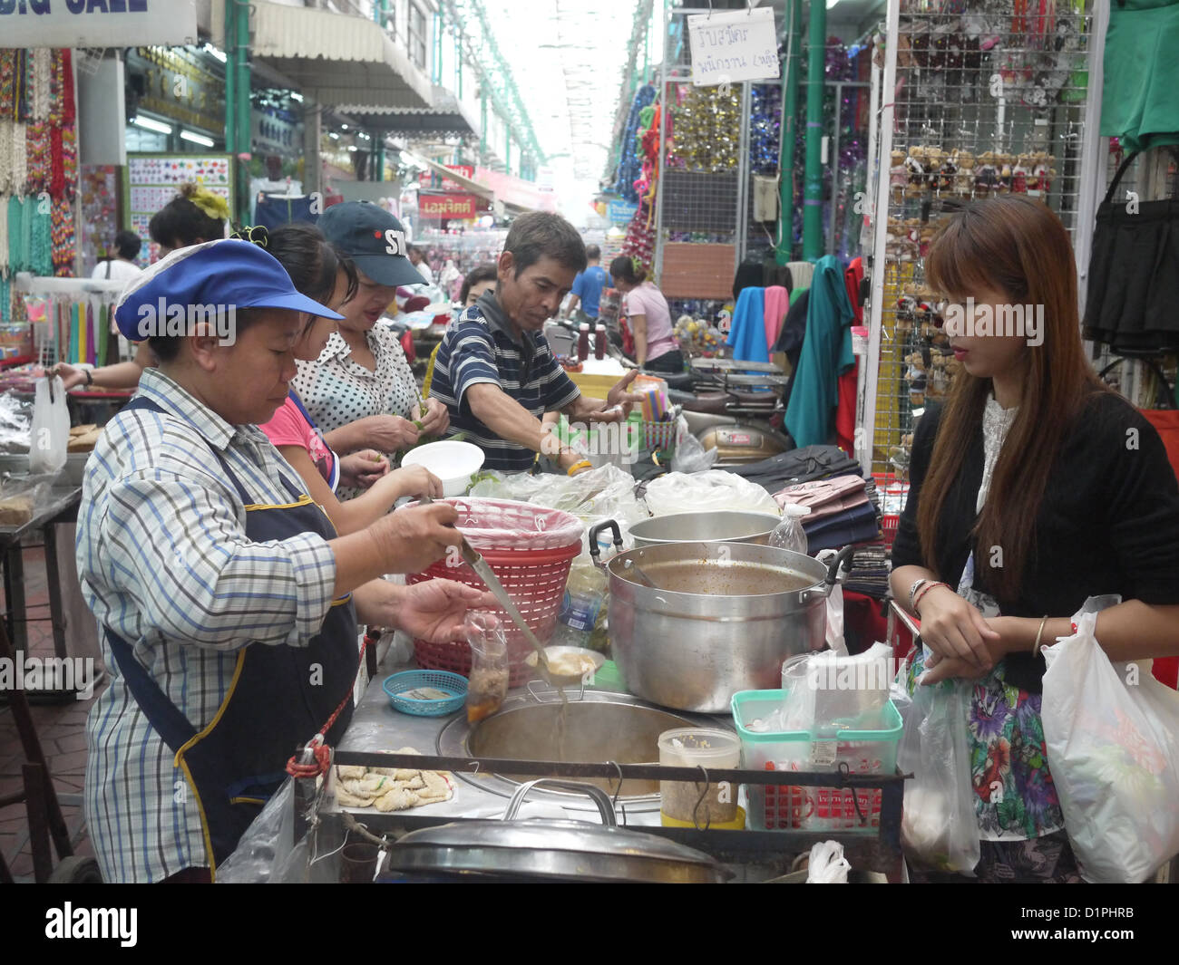 Bangkok Chinatown street food vendor Foto Stock