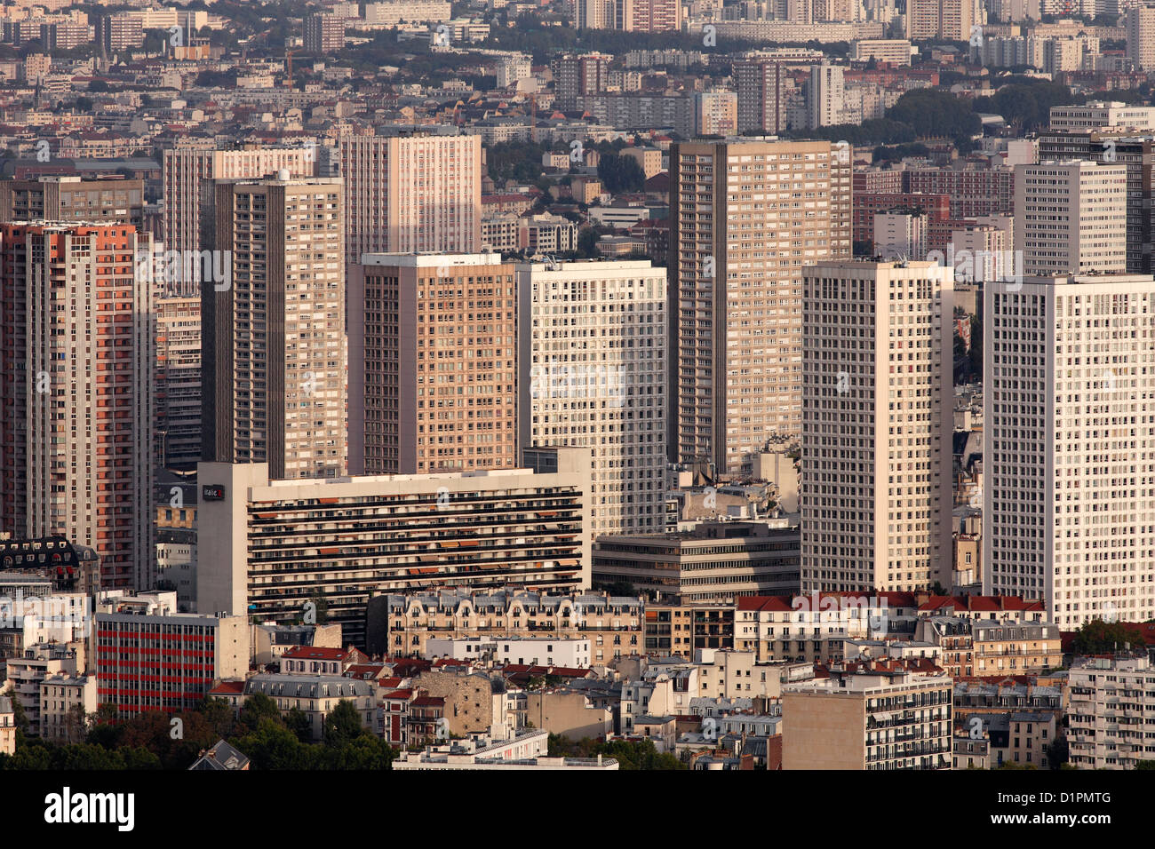 Les Olympiades è un distretto di torri residenziali vicino a place d'Italie nel XIII arrondissement di Parigi Foto Stock