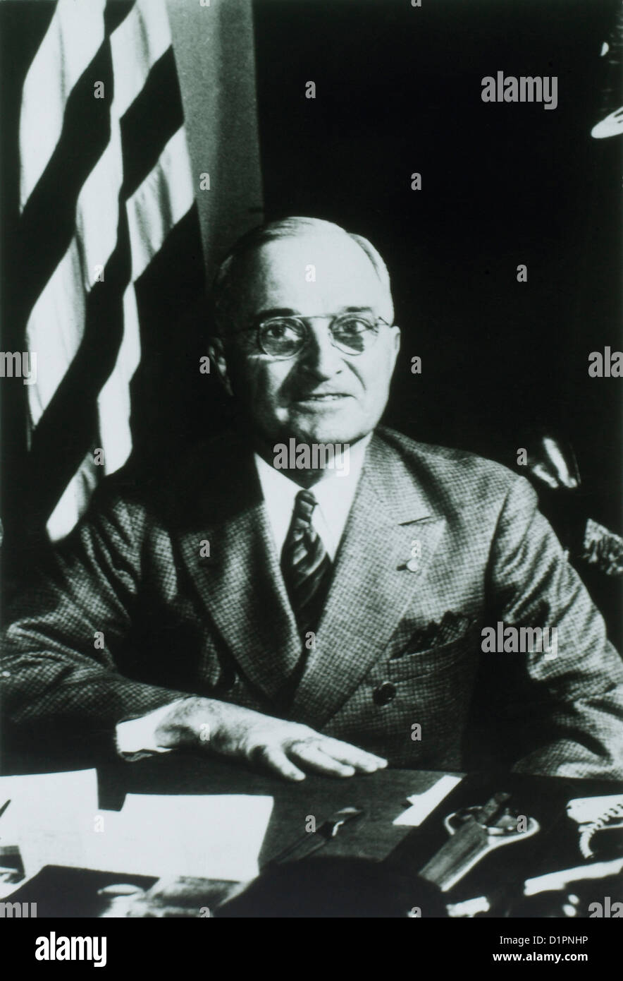 Harry Truman (1884-1972), 33a Presidente degli Stati Uniti d'America, Ritratto, 1945 Foto Stock