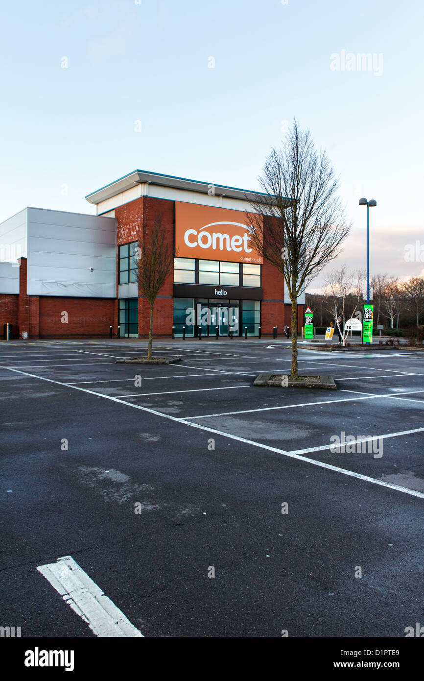 Comet, Gallagher Retail Park, Aldermoor modo Longwell Green, Bristol. 26 Dic 2012 Foto Stock
