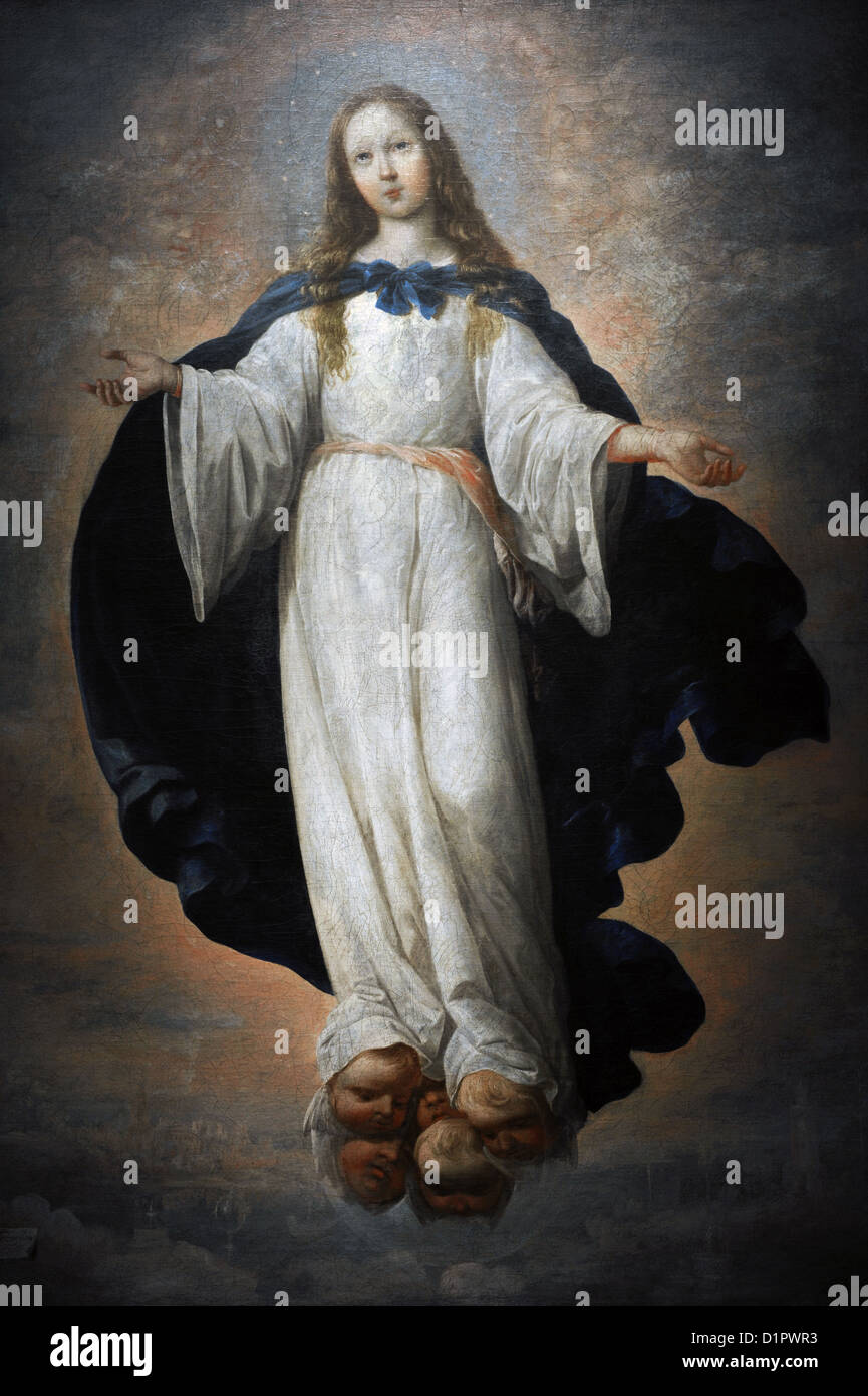 Francisco de Zurbaran (1598-1664). Pittore spagnolo. La Vergine Immacolata, 1661. Museo di Belle Arti. Budapest, Ungheria. Foto Stock