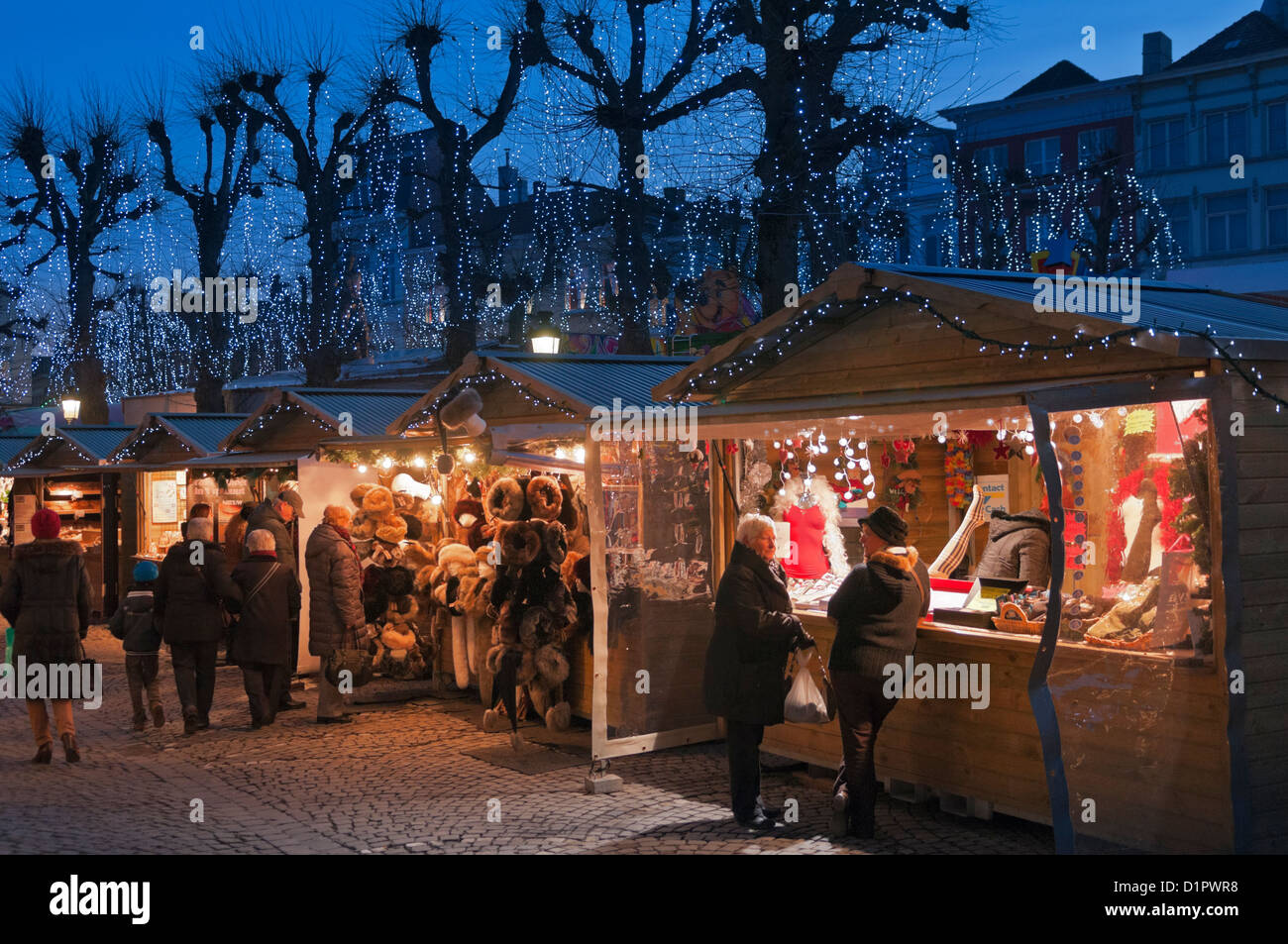 Mercatino di Natale di Bruges Belgio Foto Stock