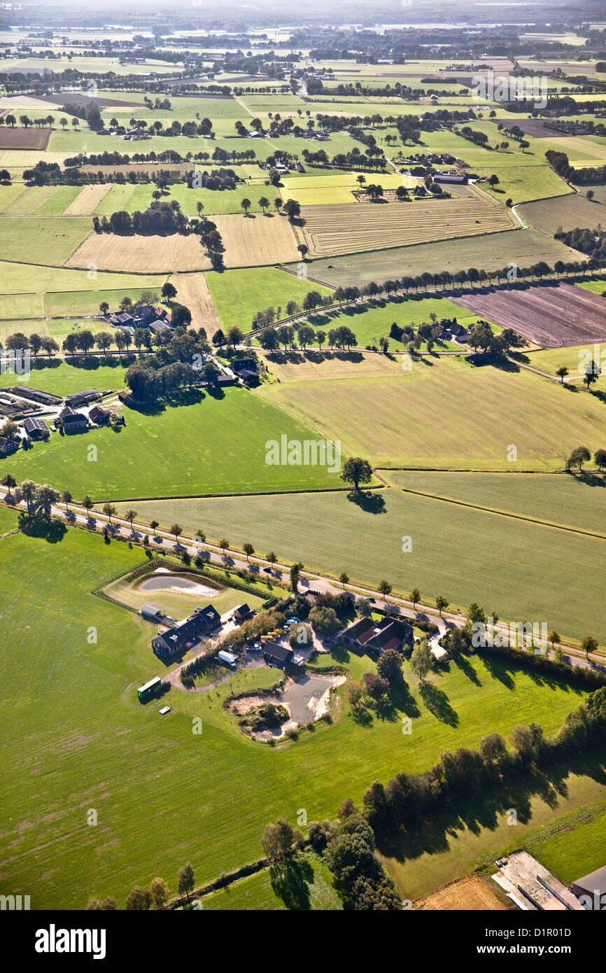 I Paesi Bassi, Lochem, aziende e campi. L'agricoltura. Antenna Foto Stock