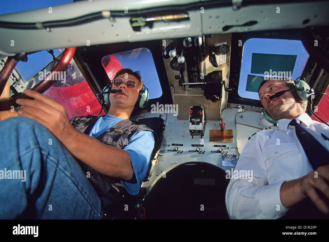 Il Brasile, Natal, Catalina costruttiva PBY-5un idrovolante. Pilota. Foto Stock