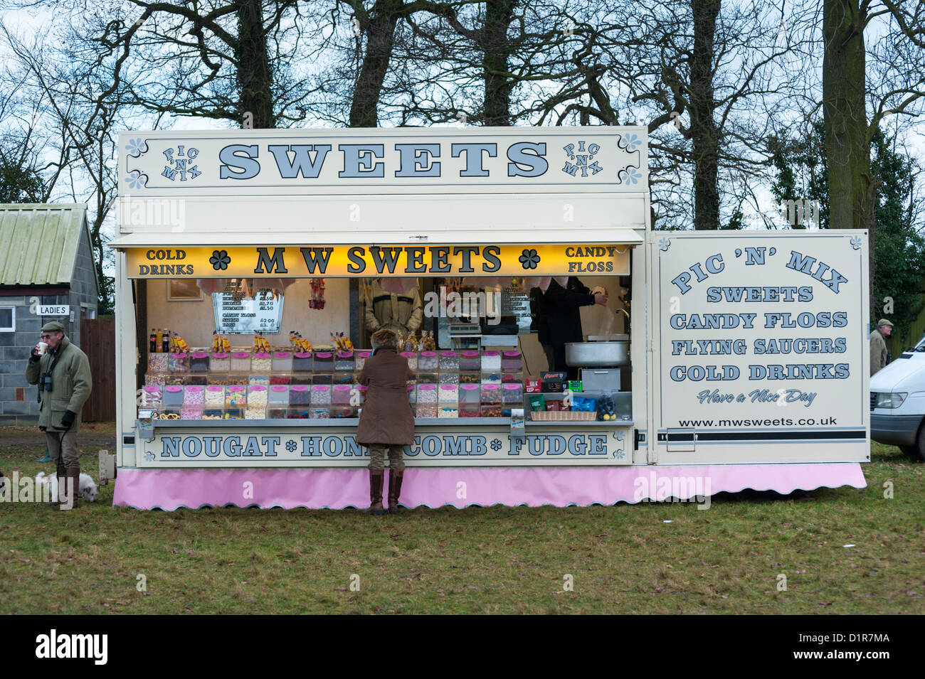 Un dolce mobile rimorchio o un negozio a Cottenham punto a punto Cambridgeshire Regno Unito Foto Stock