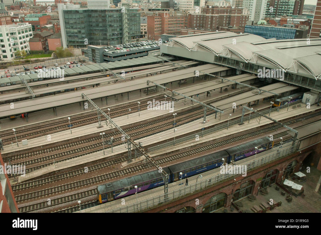 Stazione di Leeds City da sopra Foto Stock