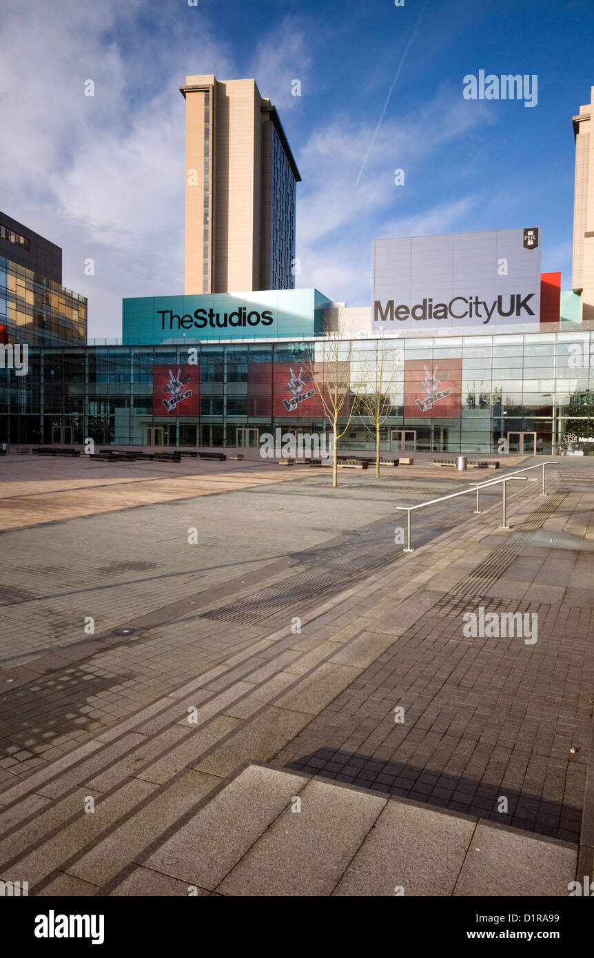 Il Media City UK studi televisivi a Salford Quays a Manchester in Inghilterra Foto Stock