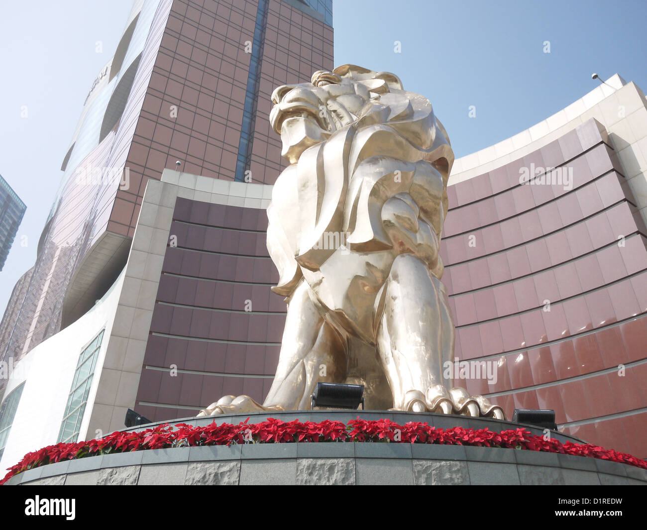 Statua di leone MGM Macau Foto Stock