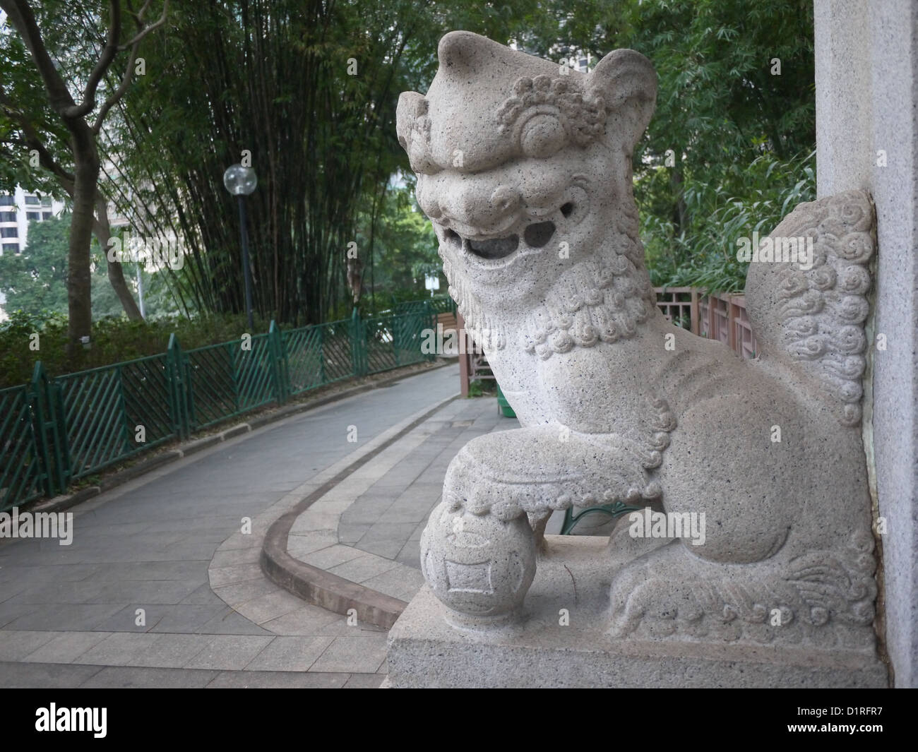 Leone cinese statua di pietra Foto Stock