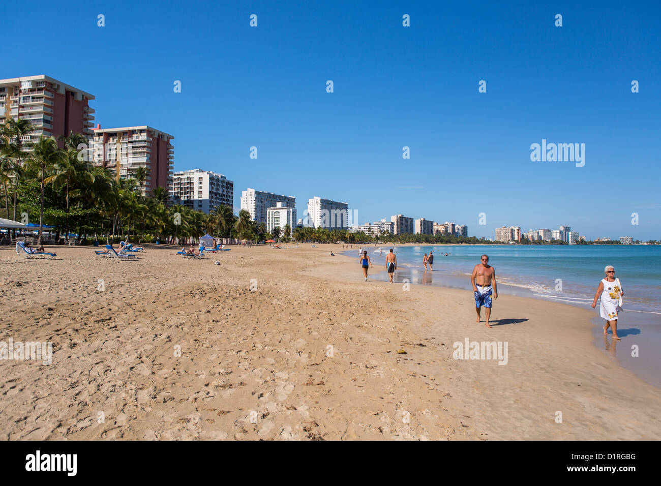 SAN JUAN, PUERTO RICO - Isla Verde Beach resort area. Foto Stock