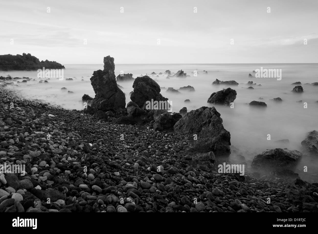 Costa Salinas rocce all'alba, una lunga esposizione con 10 arrestare il filtro ND, Tenerife, Isole Canarie, Spagna Vedi anche D1RTKP Foto Stock