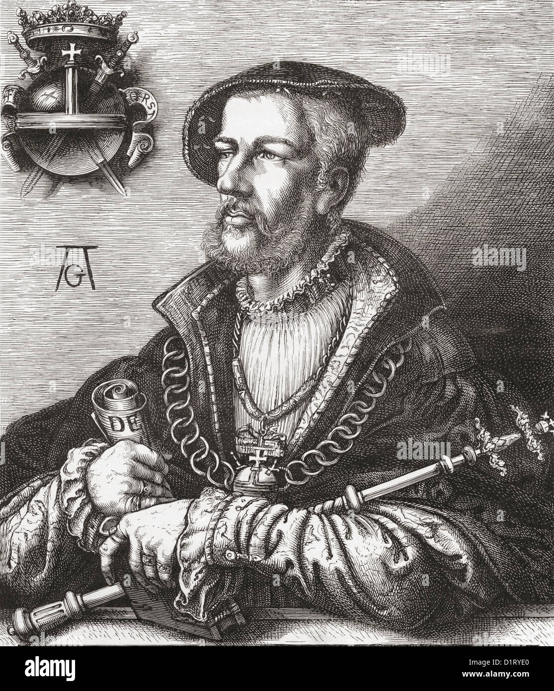 Giovanni di Leiden, aka John Bockold o John Bockelson, c.1509 - 1536. Anabaptist leader dalla città olandese di Leiden. Foto Stock