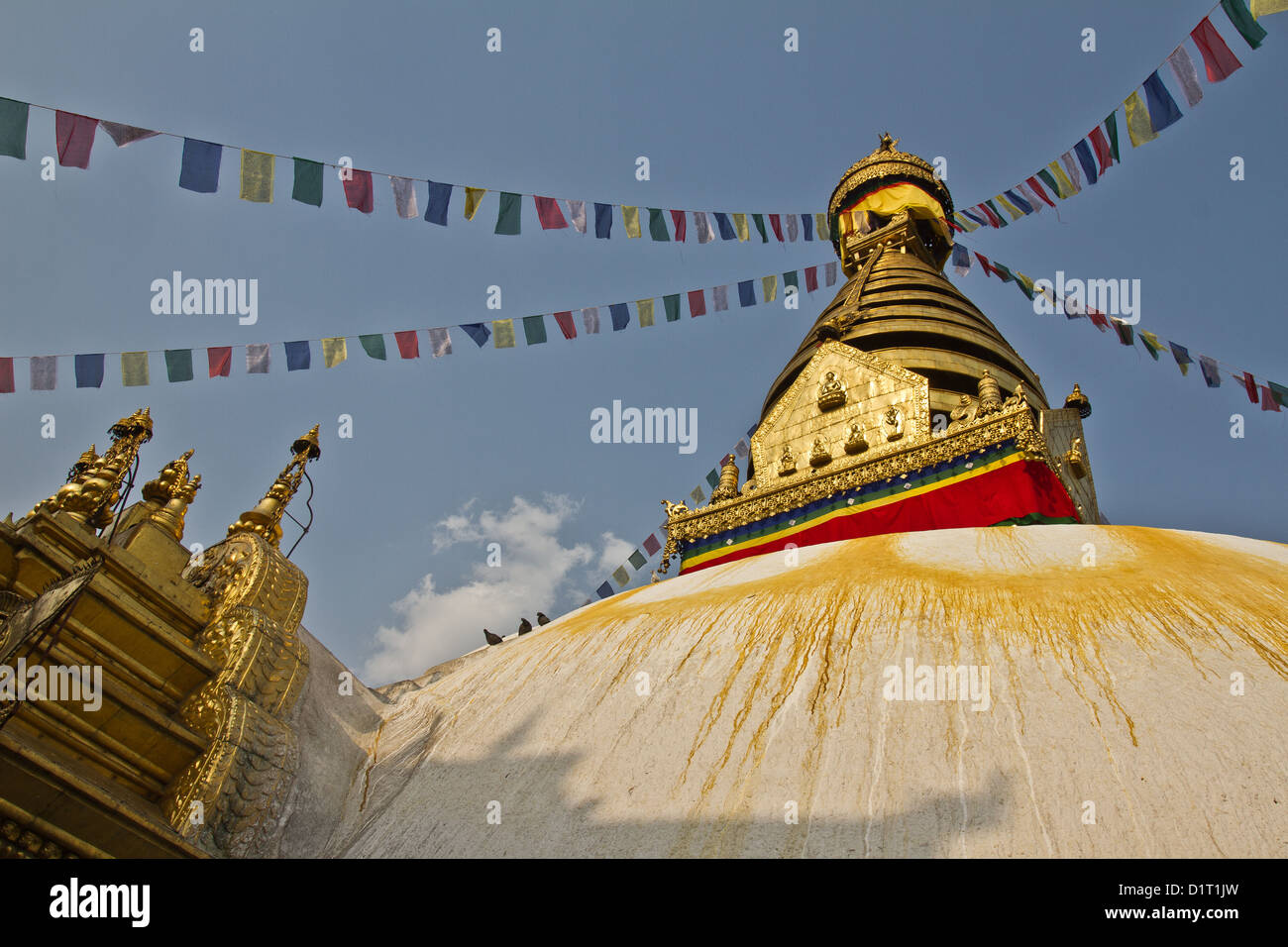 Tempio di Boudhanath Kathmandu Foto Stock