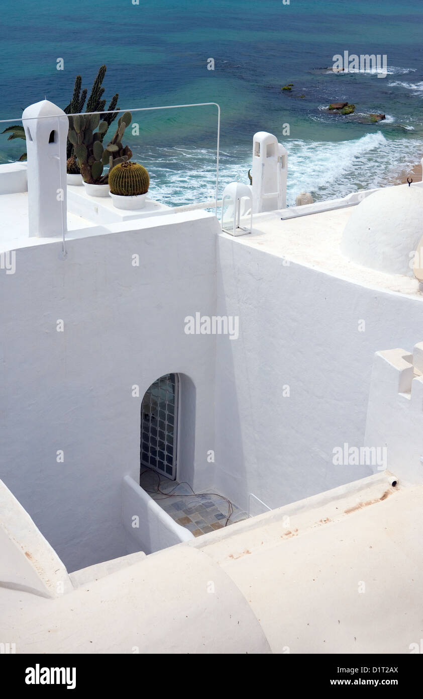 Tunisia Hammamet, tradizionale casa sul mare Foto Stock