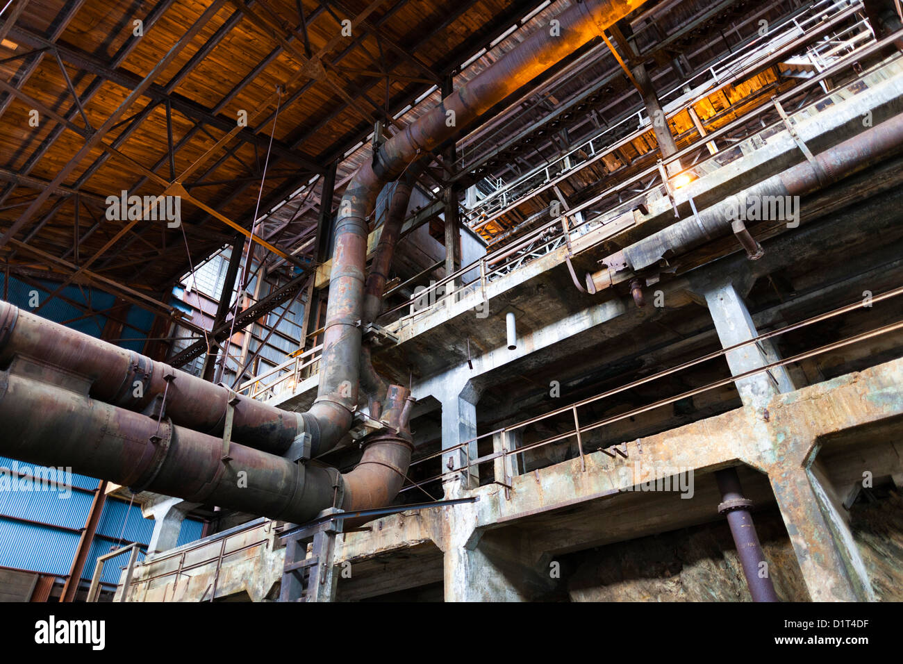 Canada, British Columbia, Britannia Beach, British Columbia Museum of Mining, storico Mulino di rame numero 3, building interior Foto Stock