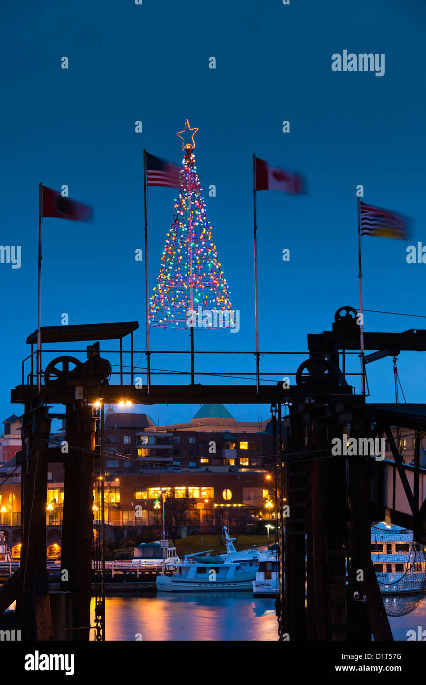 Canada, British Columbia, l'isola di Vancouver, Victoria, Albero di natale, Porto Interno Foto Stock