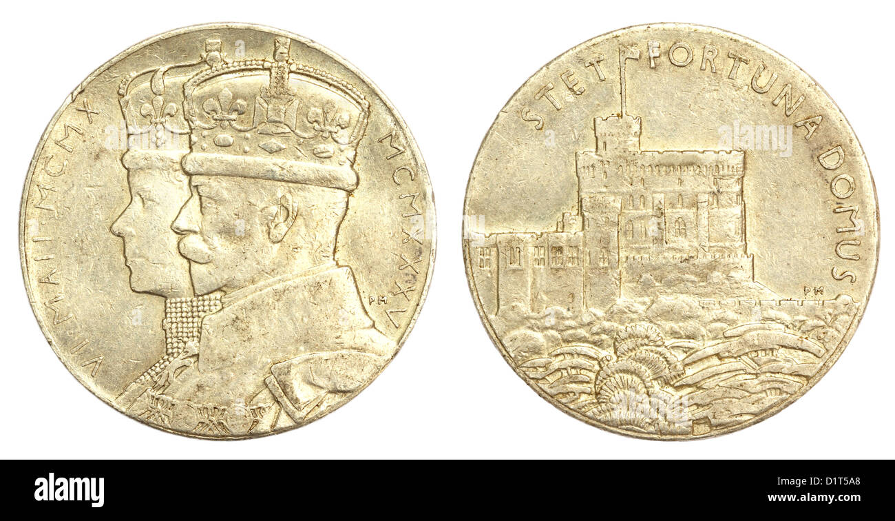 Silver Jubilee medaglione di Re Giorgio V 1935 Foto Stock