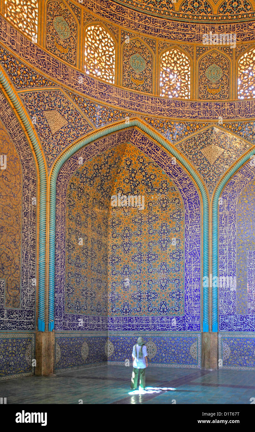 Masjed-e lo Sceicco Lotfollah, Moschea di Isfahan, Iran Foto Stock