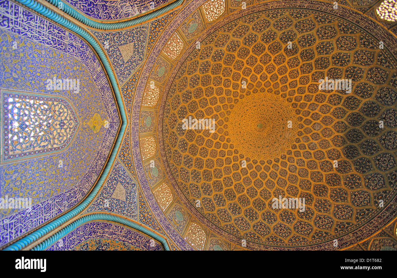 Masjed-e lo Sceicco Lotfollah, Moschea di Isfahan, Iran Foto Stock
