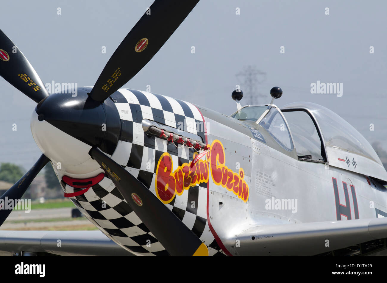 P-51 presso il Chino Air Show, Chino, CALIFORNIA, STATI UNITI D'AMERICA Foto Stock