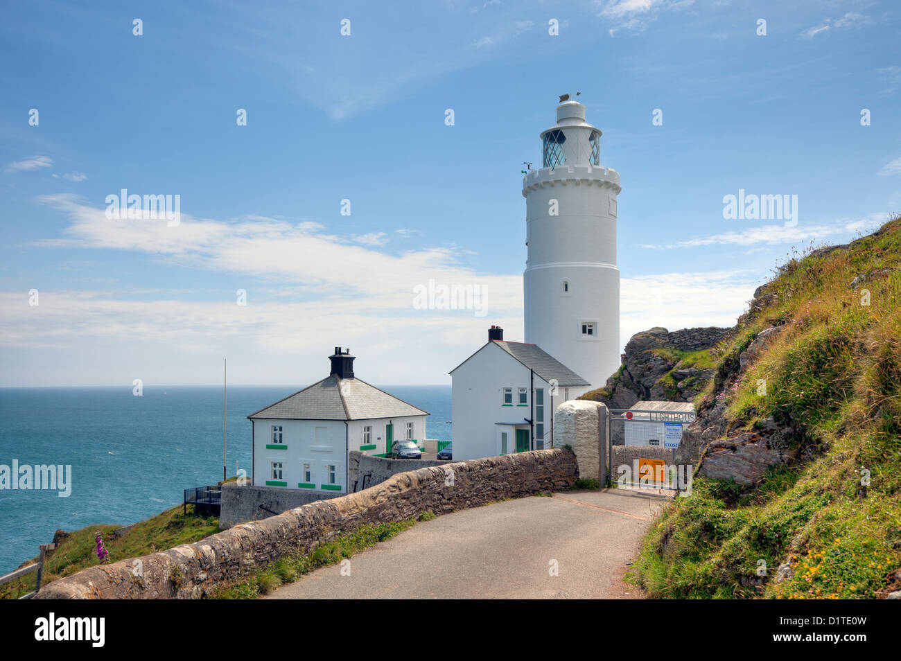Il punto di inizio del faro, Devon, Inghilterra Foto Stock