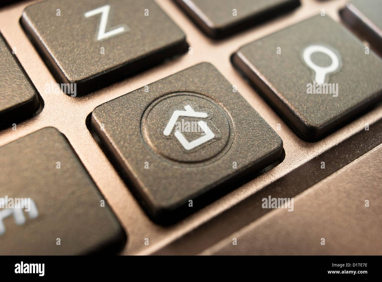 Tasto Home sulla tastiera. Macro Foto stock - Alamy